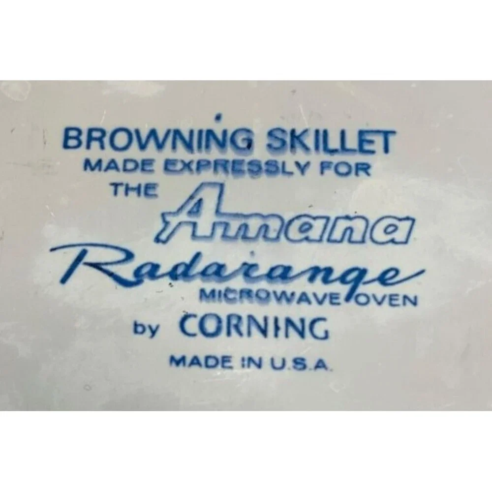 Corning Browning Skillet Made Expressly for Amana Radarange Microwave Oven